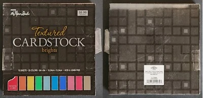 TEXTURED CARDSTOCK BRIGHTS-BRAND NEW/FACTORY SEALED-75 SHEETS/25 COLORS-6" x 6"