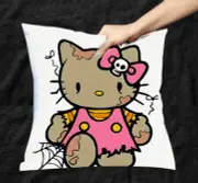 Hello Kitty Halloween Zombie Pillow Cover 18"x18" Double Sided Throw Zipper Case