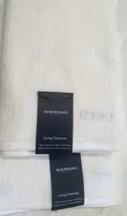 NEW SHERIDAN Trenton White Bath Sheet & Towel 2 piece