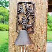 Cast Iron Door Bell Arc Shape, Indoor Outdoor Wall Hanging Doorbell, Antique Vintage Style Farmhouse Door Bell for Outdoor Garden Backyard Farm Church School