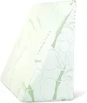[Giselle Bedding] Bamboo Memory Foam Pillow Cervical Neck Roll Pillows for Sleeping Hotel Cushion Support Back, Washable Pillowcase, Head Neck Spine Lumbar Traction White