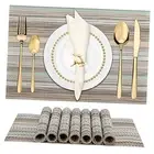 Placemats, Washable Vinyl Woven Indoor and Outdoor Heat Set of 8 Teal Green
