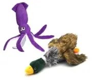 Dog Squeaky Toys, Plush Mallard Duck & Octopus Dog Toys Dogs, Plush Large Dog