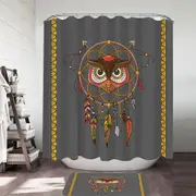 Cute Native Owl Dream Catcher for Kids Shower Curtain