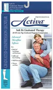 Activa Compression Knee 20-30 mmHg Supports Legwear Soft Fit Softfit Small Beige