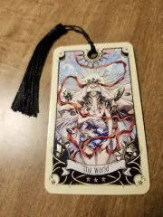 The World- Manga Tarot Bookmark Oracle Card Art Deck Gift, Purified & Charged