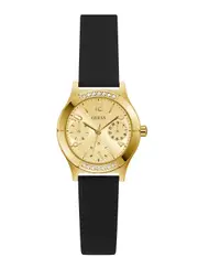 GUESS Women's Black Gold Piper Watch One Size