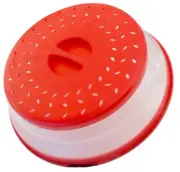 Microwave (Collapsible Cover)-(Red/Clear)-(Size 10.5 inch-26.5cm)-(New)-$33.00