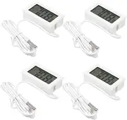 Mobestech 4pcs Fish Tank Thermometers Digital Temperature Monitoring Tools for Aquariums Pet Boxes and Indoor Spaces Accurate Screen Display White