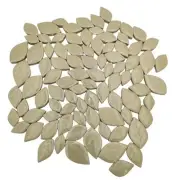 1.1lb 3 Size Leaves Ceramics Mosaic Tiles, Making Creative Ceramic Light Yellow