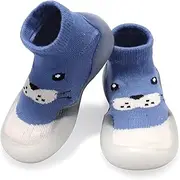 [H HOME-MART] Toddler Shoes Socks - Soft Non-Skid Baby First Walking Trainers, Cute Indoor Slippers, Lightweight Mesh Sole for Girls and Boys
