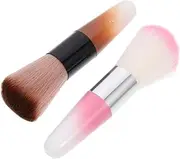 Baluue Convenient Nail Cleaning Brush Double-sided Brush for Dusting Makeup Blush Application