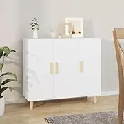 Sideboard White 90x34x80 cm Engineered Wood Dining Storage