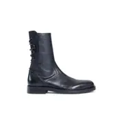 [ANN DEMEULEMEESTER] Henrica Ankle Boots in Santiago Leather Black