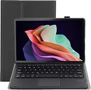Case with Keyboard for Lenovo Tab P12 12.7 Inch 2023/Pad Pro 12.7 inch 2023, Detachable Wireless Touchpad Keyboard Case with Pen Holder (Black)