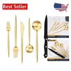 Elegant 48-Piece Stainless Steel Flatware Set with Steak Knives - Gift Ready