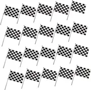 GANAZONO 25pcs Checkered Race Car Flags Durable Handheld Flags for Racing Events Car Parties Birthday Celebrations Lightweight