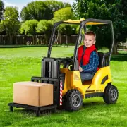 Kids Electric Ride On Car Forklift Loader Toy Remote Control 12V Yellow Ve FT-YL