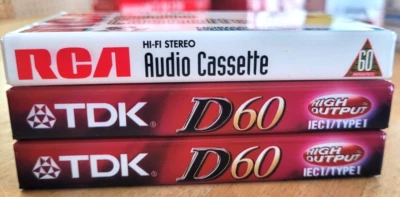 1-RCA 2-TDK 60 minute Audio Cassettes