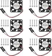 Raspberry Pi Fan, 6Pcs Raspberry Pi Cooling Fan Brushless CPU Cooling Fan Heatsink Cooler Radiator Connector Separating One-to-Two Interface 3.3V 5V for Raspberry Pi4 Pi3 B+, Pi 3, Pi 2, Pi 1 B+
