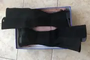 New Stuart Weitzman Keelan Black Suede over the knee Boots w/Logo Black Size 6.5