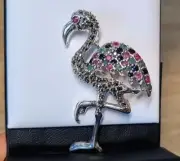 Brooch with Natural Ruby, Emerald and Sapphire gems, sterling silver