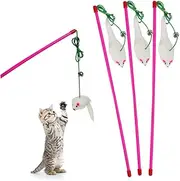 Toyvian 5Pcs Interactive Cat Teaser Plush Mouse Design for Kittens Engaging Stick Training Random Playtime for Cats Strengthen Bonding and Exercise