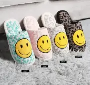 ComfyLuxe Leopard w/ Happy Face Pattern Embroidered Slippers