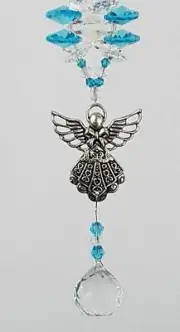 Angel crystal suncatcher, christening christmas gift window prism hanging