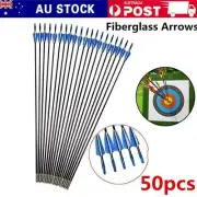 50pcs 31" Fiberglass Arrows Archery Hunting Target Compound Bow Fiber Glass Bows