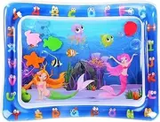 Yummy Baby Inflatable Tummy Time Premium Quality Water Mat, The Perfect Play Time Activity to Help Develop Your Baby’s Coordination (Mermaids)