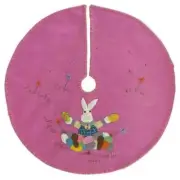 Pink Tree Skirt With Bunny & Eggs