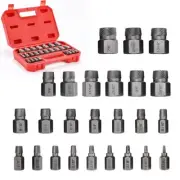 25Pcs Screw Extractor Set Hex Multi-Spline Easy Out Bolt Extractor Set,6860