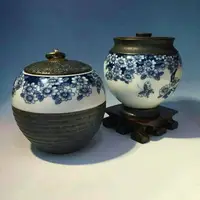 在飛比找樂天市場購物網優惠-4兩 青花罐 茶倉 陶瓷 密封罐(單罐399元)