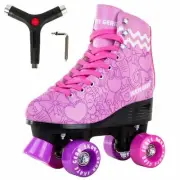 Skate Gear Cute Quad Roller Skates for Kids and Adults - Purple