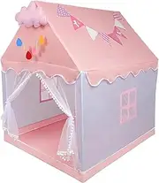 Kid Play Tents Children Tent Indoor Outdoor Princess Girl Game House Metal Frame Castle Separate Bed Tool(Pink-3)