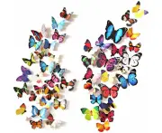 80 pieces 3D butterflies decoration butterfly Wall Stickers butterflies decoration Wall Stickers removable Wall Stickers home decoration colored