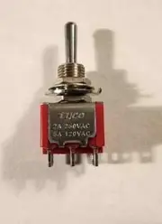 SWITCH TOGGLE, TYCO, A201SYZQ, DPDT 5A/120VAC 2A/250VAC PANEL MOUNT, WIRE LUG