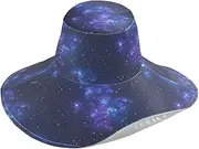 [Yoogain] Blue Purple Galaxy Foldable Womens Visor for Gym Decorative Beach Sun Hats for Ladies Beach Vacation Must Gorro para sol, Blue Purple Galaxy, One Size