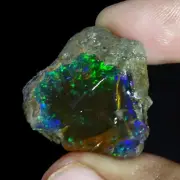34.80 Cts Ethiopian Opal Large Size Rough Welo Multi Fire Unheated Oil Gemstone
