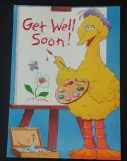 Unused Vtg Greeting Card & Envelope ~ Gibson Sesame Street • Big Bird ~ Get Well