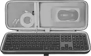 Geekria Keyboard and Mouse Combo Carrying Case, Hard Shell Travel Replacement Case for Logitech MK955 / K950 Signature Slim Wireless Keyboard and Mouse Combo (Dark Grey)