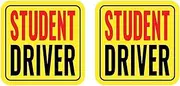 Linsaner New Driver Magnet for Car, Student Driver Magnet, 2-Pack Removable Reflective Car Decals - Durable Automotive Exterior Accessories Stickers for Cars (Red/Black - Student)