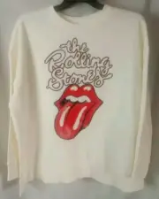 The Rolling Stones Graphic Pullover Sweatshirt Women's Size 2X Off White