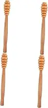 KOCKSHION 4pcs Honey Dipper Stick Ergonomic Design for Comfortable Stirring Handmade Beechwood Stirrer for Honey Jars Kitchen Decor and Party Favors