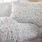Gray Grey Blue Snowflakes 4 pc Cotton Flannel Sheet Set Twin Full Queen King Bed