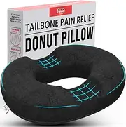Donut Pillow to Relief Your Tailbone Pain, Orthopedic Hemmoroid Pillow, Portable Support Donut Cushion for Hemorrhoids, Prostate, Pregnancy, Coccyx, Sciatica, Post Natal & Surgery - Firm Density