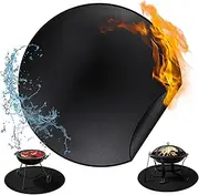 Fireplace Mat, 36" Round Fire Pit Mat Fireproof Fiberglass Fireplace Mat Black Hearth Pad with Fine Edge Under Grill Mat for Deck Protector, Kitchen, Fireplace, Grill Fire Pit Accessories
