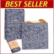 Set of 2 Eco-Friendly Beeswax Bread Bags - Extend Shelf Life & Stylish Storage