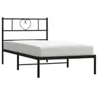 Metal Bed Frame With Headboard Black 107X203 Cm Steel King Single Bed Frames